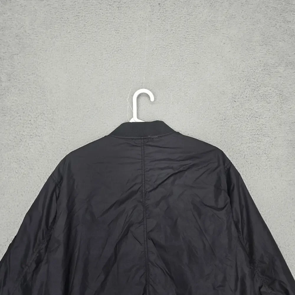 H&M LOGG Mens Large Black MA-1 Bomber Jacket Lightweight Flight Utility Pocket